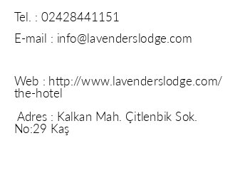 Lavender's Lodge Hotel iletiim bilgileri